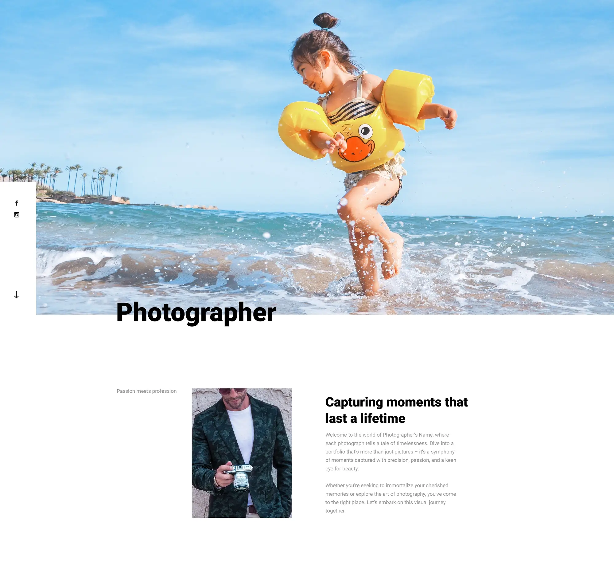 Photography wordpress template