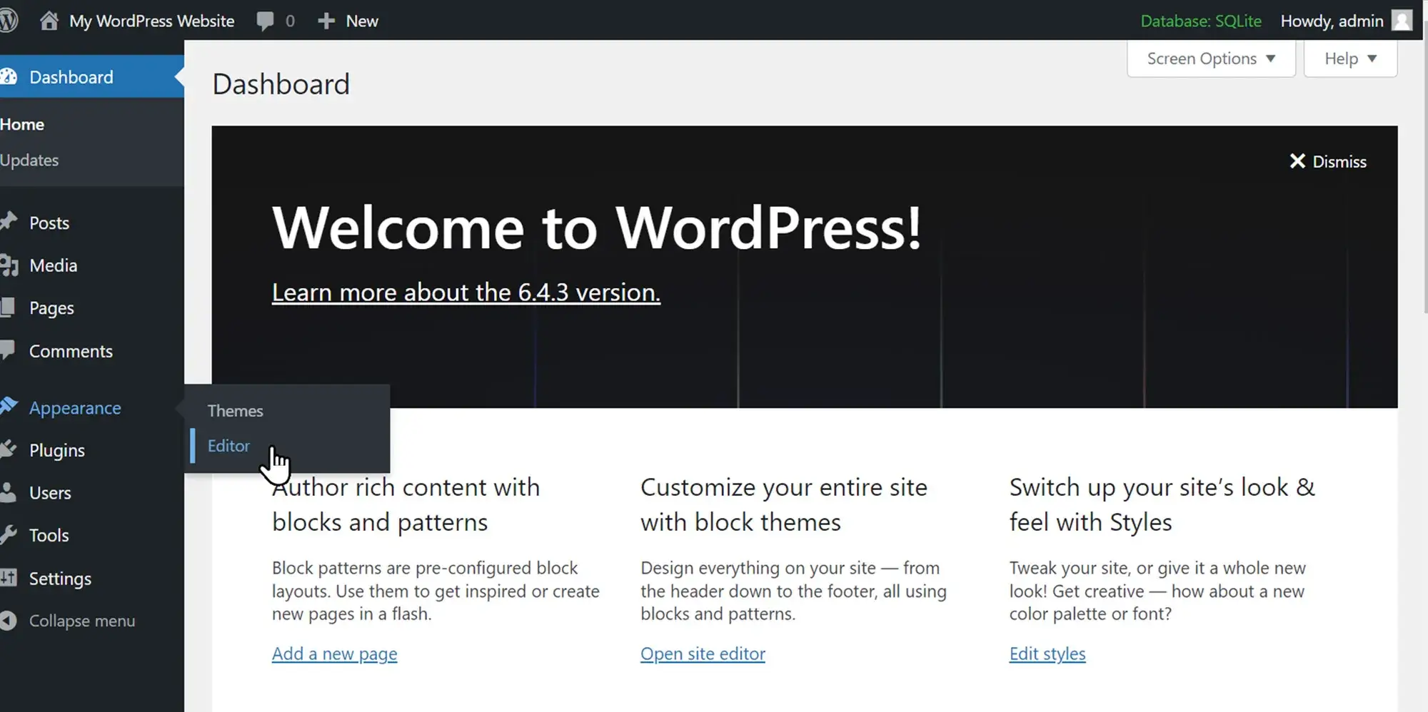 WordPress Site Editor