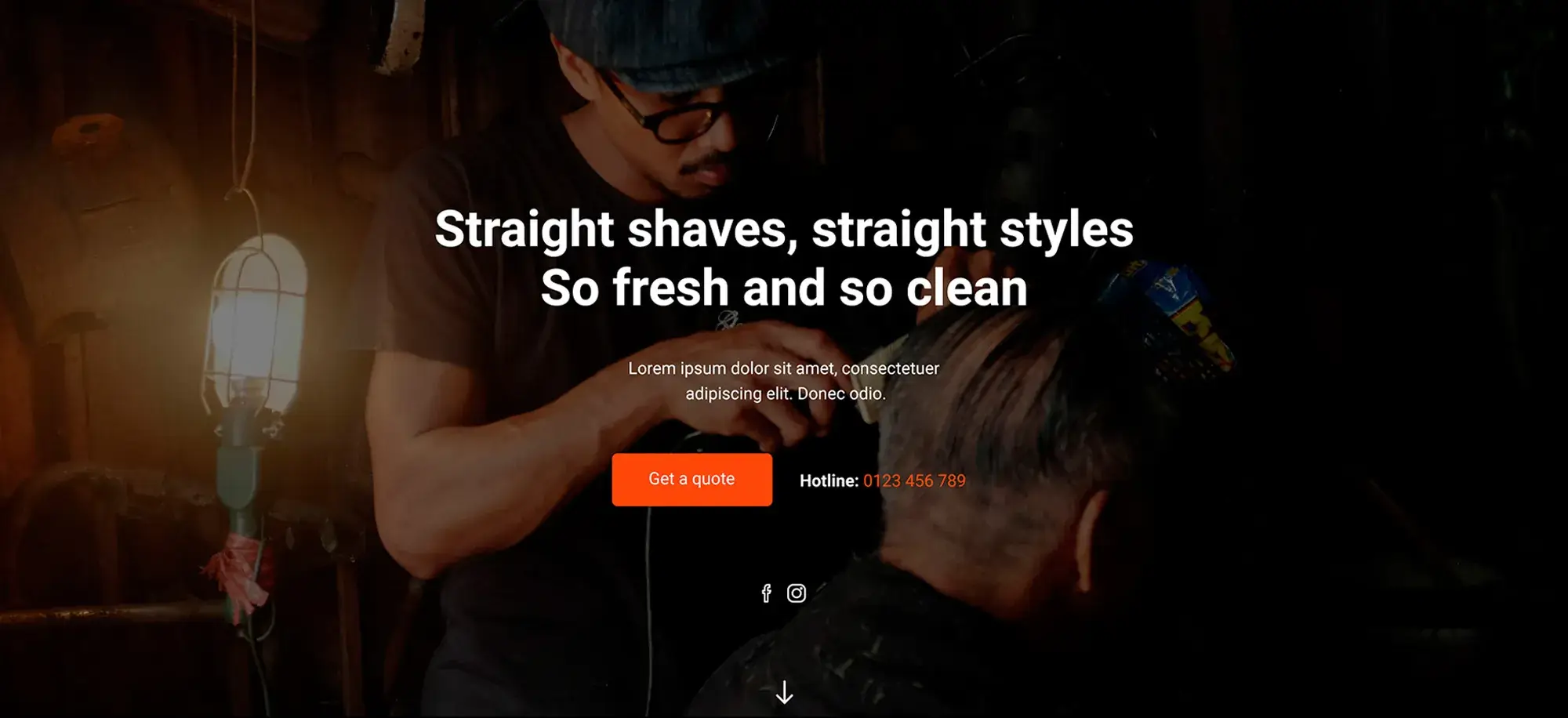Barber homepage for a WordPress block theme