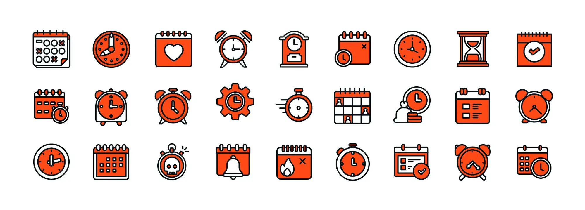 Calendar and clock free wordpress icons