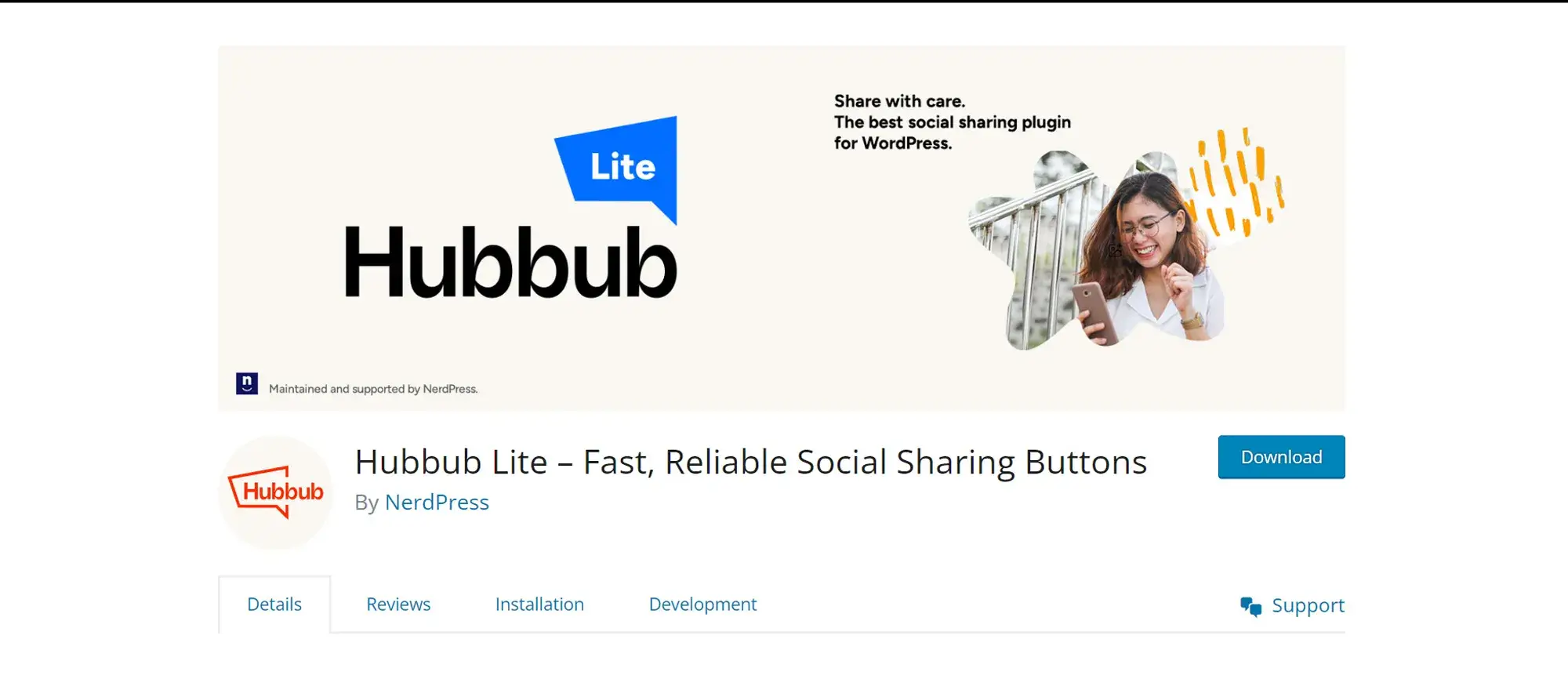 Hubbub Lite – Fast, Reliable Social Sharing Buttons