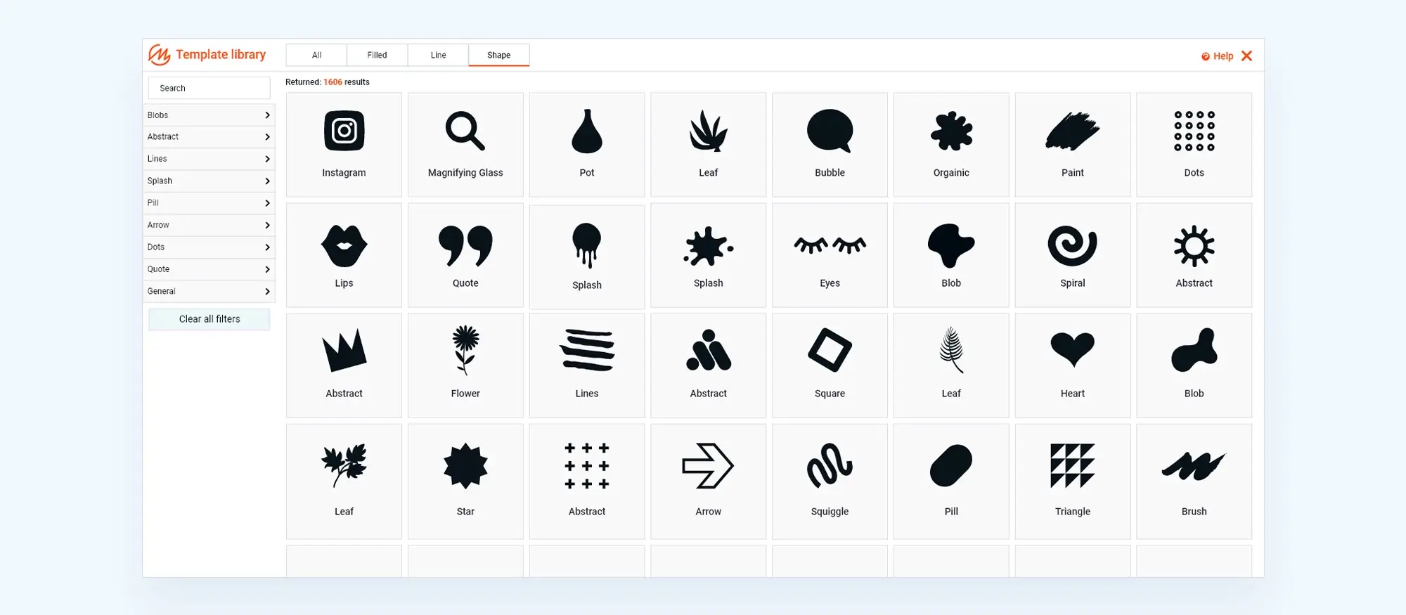 Free WordPress icons and shapes