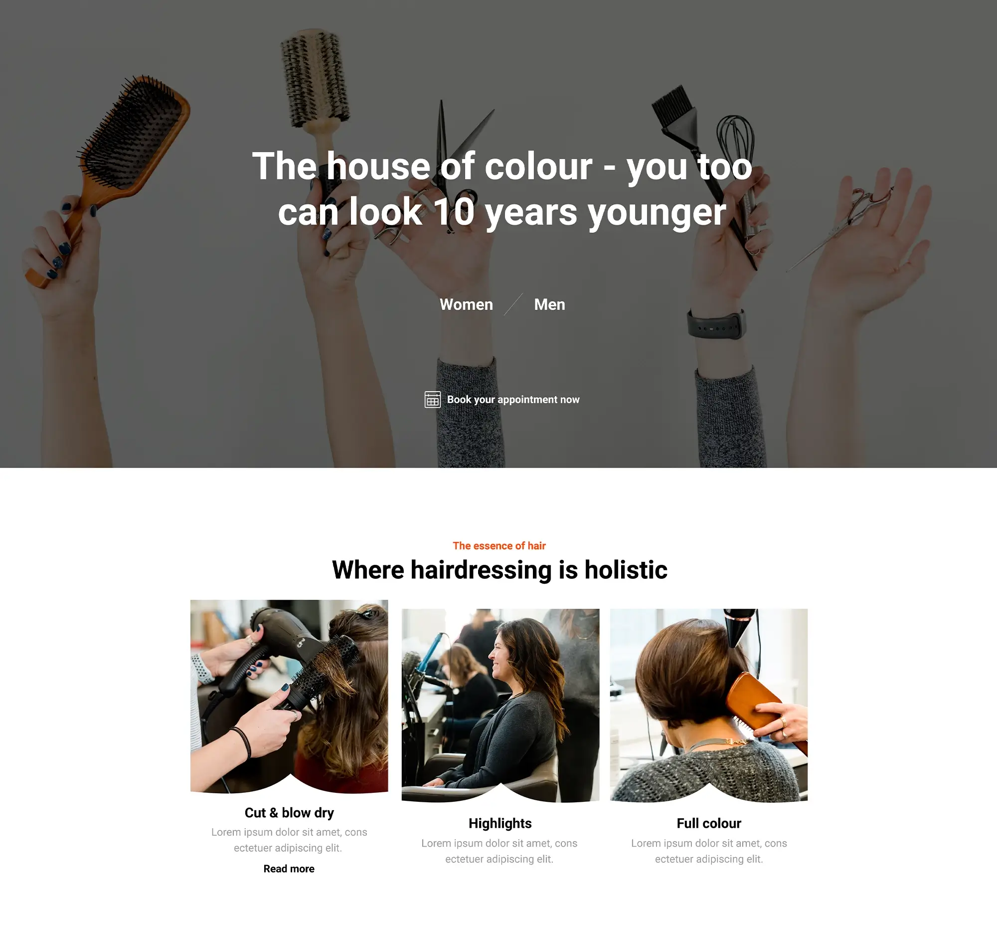 Stylish WordPress themes for hairdressers