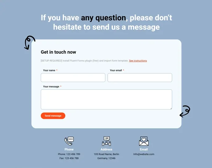 8 contact, 4 service page templates & 20 block patterns - Issue #31 1 Contact form WordPress pattern 1