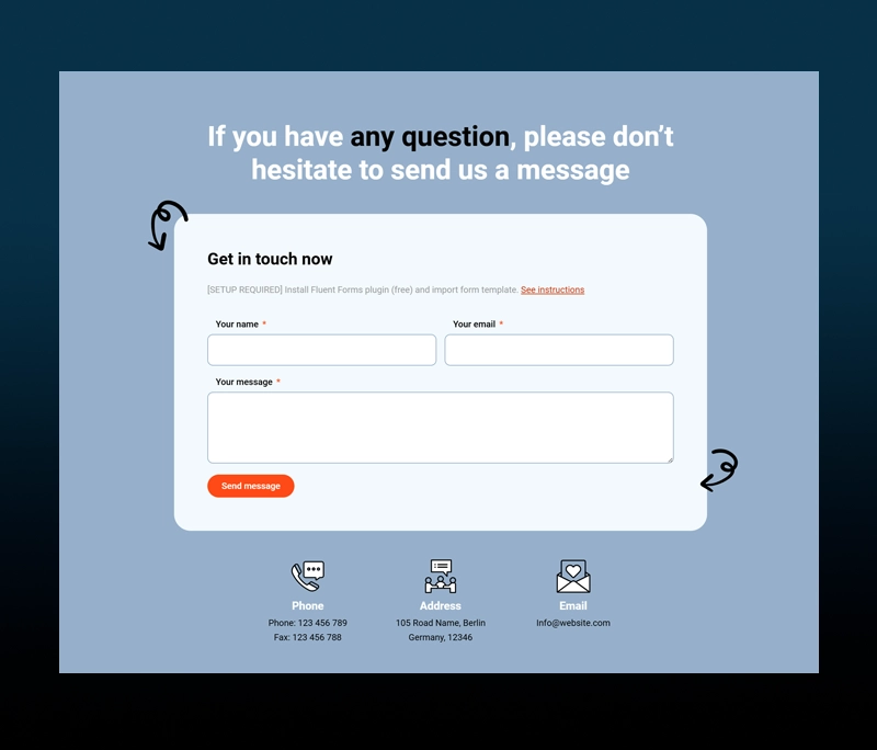 Contact form WordPress pattern