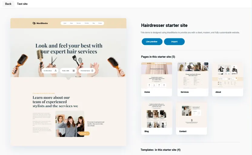 Blog story patterns, archives, mega menus & starter sites - Issue #35 3 MaxiBlocks starter sites 1
