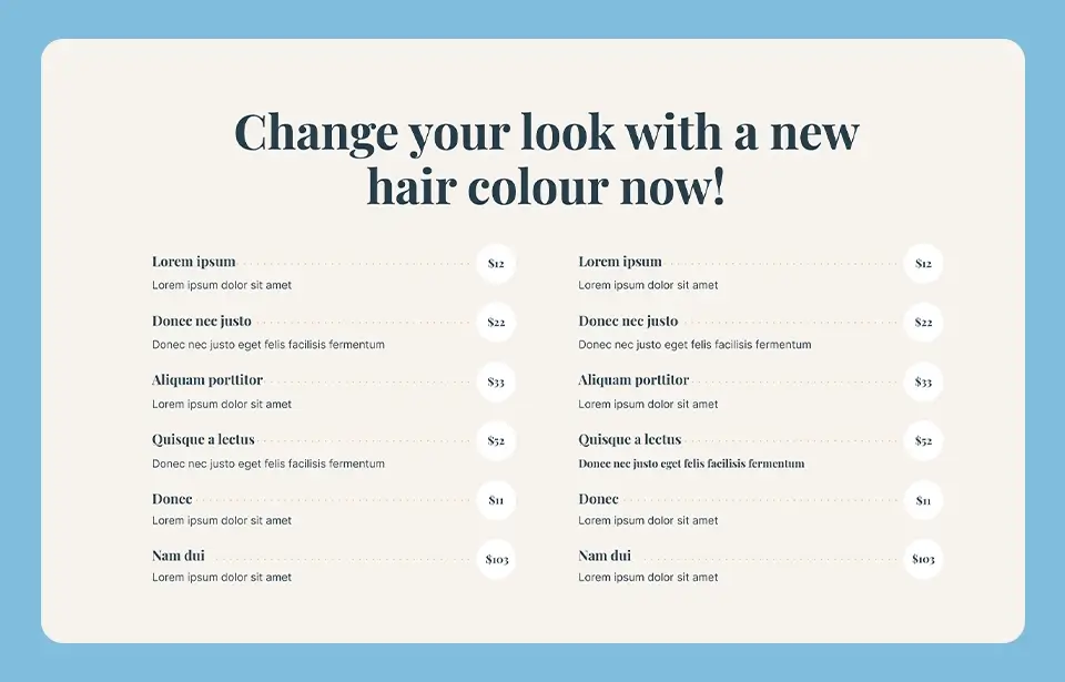 Hair dresser starter site plus 2025 year in review | Issue #45 2 Hairdress WordPress pricing table patterm